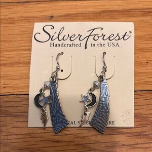 Silver Forest Blue and Silver Earrings